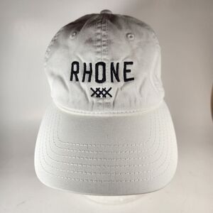 RHONE Cap Strap Back White Trucker Cotton Dad Hat Logo Baseball